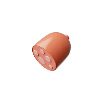 Boiled sausage cut 3D plastic style icon. Fresh prepared meat food, butcher s Stock Illustration