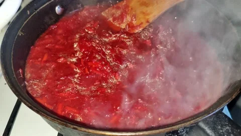 Boiled sautéing for borscht Stock Footage 230015061