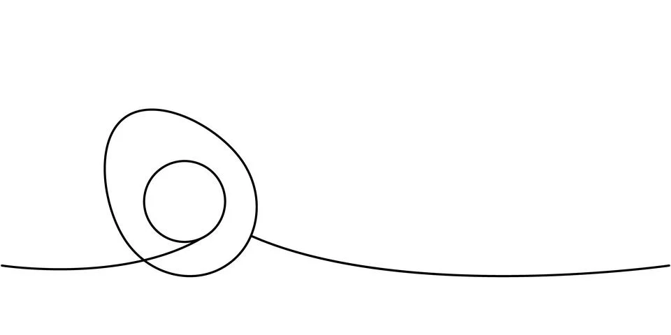 Boiled sliced egg one line continuous drawing. Organic farm product. Vector Stock Illustration