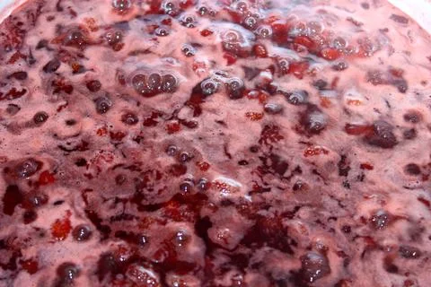 Boiled, strawberry jam Stock Photos