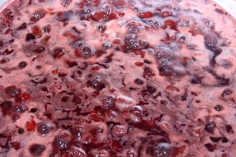 Boiled, strawberry jam Stock Photos