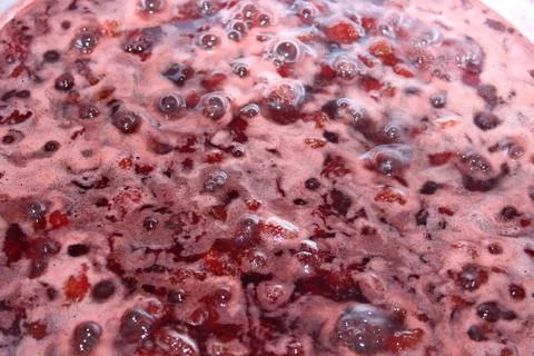 Boiled, strawberry jam Foto stock
