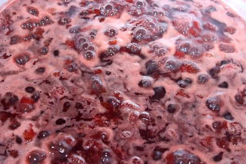 Boiled, strawberry jam Stock Photos