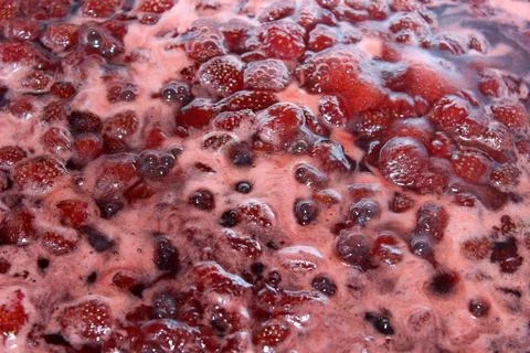 Boiled, strawberry jam Stock Photos