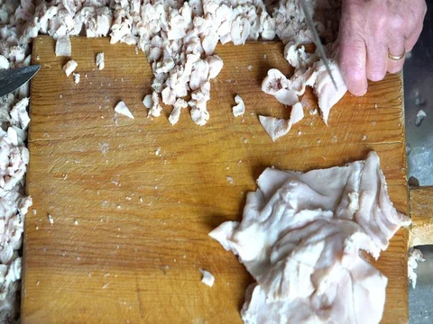 Boiled tripe food Stock Footage 76685987