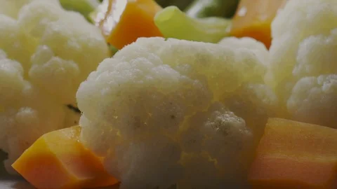 Boiled vegetables and salce Stock Footage 98299274