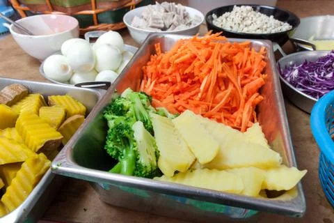 Boiled vegetables many thing Stock Photos