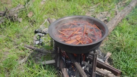 Boiled wooden part of jackfruit Video stock 89617361