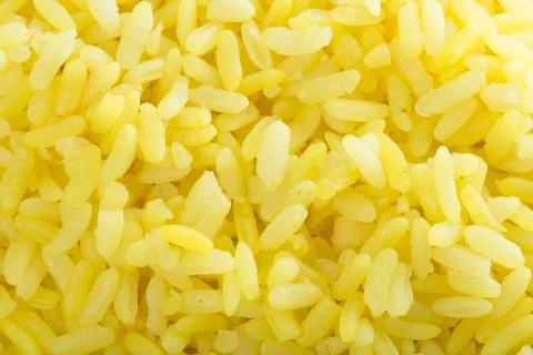Boiled yellow rice. Stock Photos