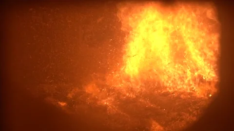 Boiler on fire with woods Stock Footage 201906158