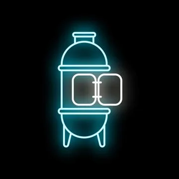Boiler heating system glowing neon outline drawing Stock Illustration