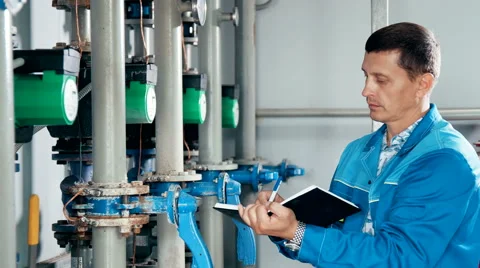 Boiler heating system inspection Stock Footage 65771819