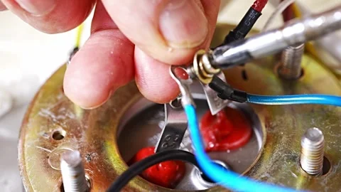 Boiler repair process: fixing electrical connections for efficiency Stock Footage 304522640