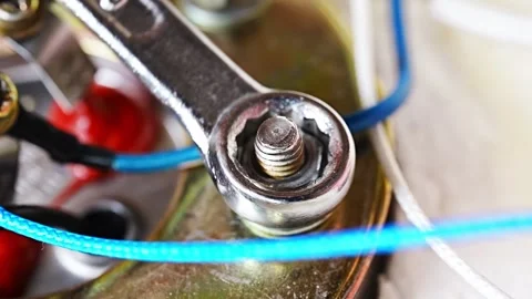 Boiler repair process in residential setting with detailed step-by-step guidance Video stock 304521950