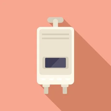 Boiler smart consumption icon flat vector. Money care Stock Illustration