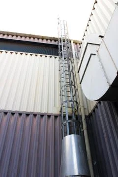 Boiler stack with ladder to accessable Stock Photos