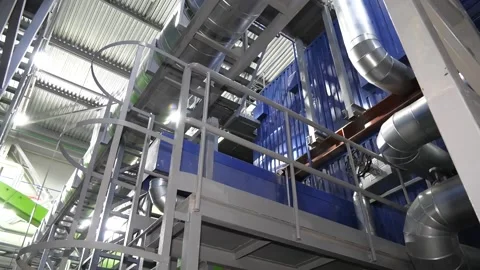 Boiler station. Boiler room. Engine room. Technical equipment. Stock Footage 101025803