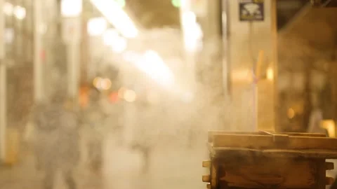 Boiler Steam in Bustling Arcade 動画素材 298420370
