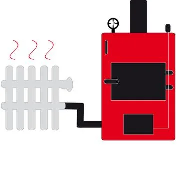 Boiler on white background Stock Illustration