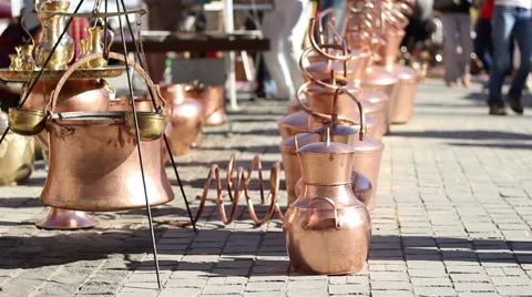 Boilers and Copper Cookware Stock Footage 46111508