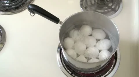 Boiling 12 Eggs HD Stock Footage 10832029