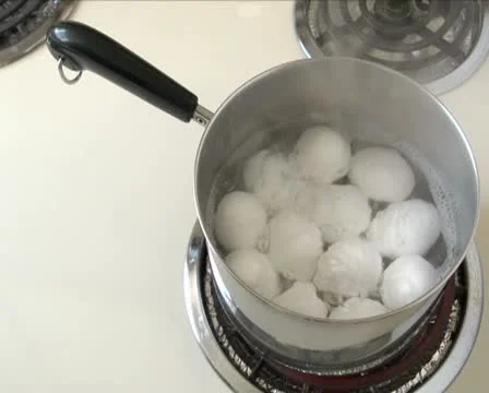 Boiling 12 Eggs PAL Stock Footage 10832024