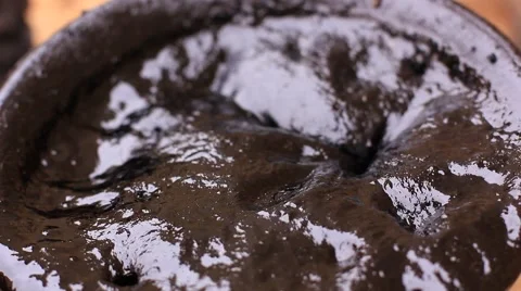 Boiling and bubbling tar 스톡 동영상 65820106