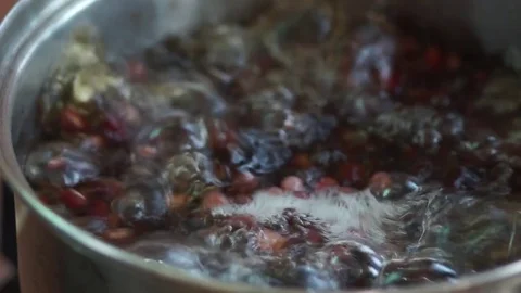 Boiling Azuki beans Stock Footage 76168348