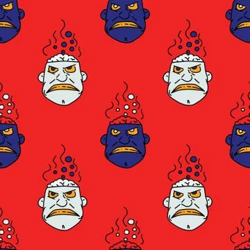 Boiling brain seamless pattern イラスト素材