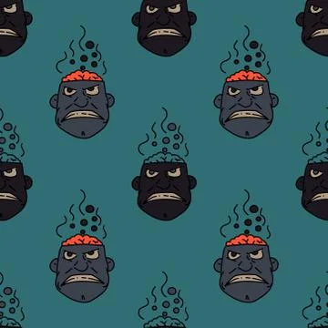 Boiling brain seamless pattern Illustrazione stock