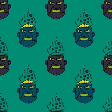 Boiling brain seamless pattern Stock Illustration