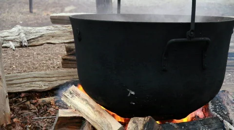 Boiling Cauldron Stock Footage 659790