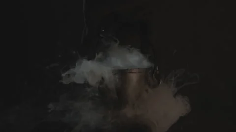 Boiling Cauldron Is lifted Upwards Stock Footage 139162584