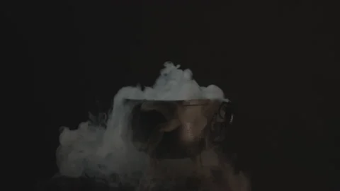Boiling Cauldron is Spewing Plumes of Smoke in Slow-Mo Stock Footage 138613351