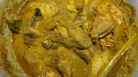Boiling Chicken curry Stock Footage 292229621