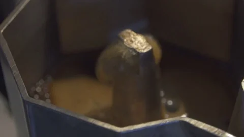 Boiling Coffee in Coffee Maker, Close Up Stock Footage 72082813