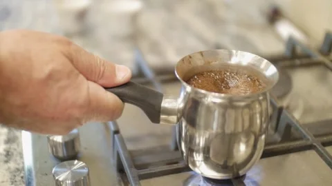Boiling Coffee in a Turk Video stock 219019558