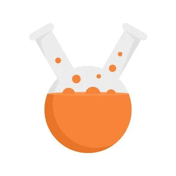 Boiling double flask icon flat isolated vector Stock Illustration