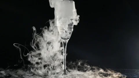 Boiling dry ice in a water with dense vapor Stock Footage 87034219