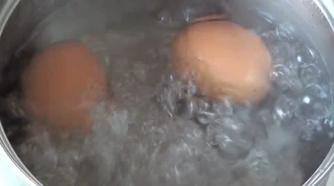 Boiling eggs Stock Footage 22862849