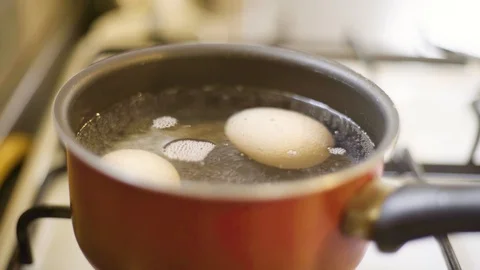 Boiling Eggs in a Pot Stock Footage 106759760