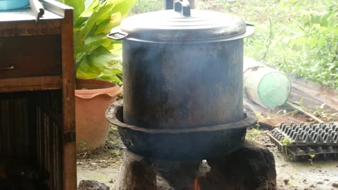 Boiling with fire Stock Footage 205492799