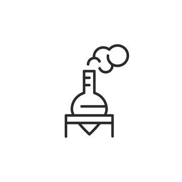 Boiling Flask Over Burner Icon Stock Illustration