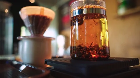 Boiling flower tea process Stock Footage 95792832