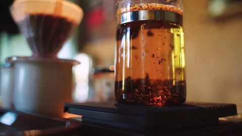 Boiling flower tea process Stock Footage 117266243