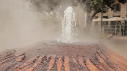Boiling fountain half Stock Footage 48340324