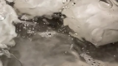 Boiling Fresh Eggs in Pot of Water on Stove Stock Footage 340214678