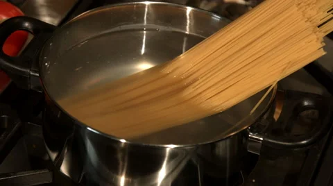 Boiling Fresh Pasta In kitchen Stock Footage 62462371
