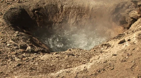 Boiling Geyser Pool Zoom Out Stock Footage 34233360