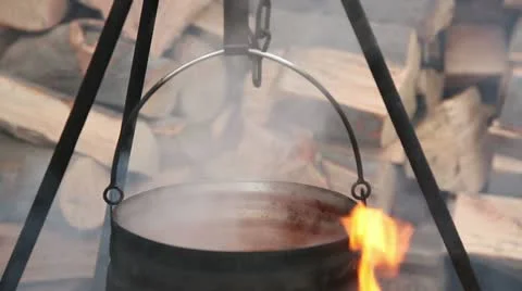 Boiling goulash cooking Stock Footage 12588531